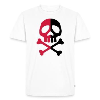Crâne Anarchie Pirate Party Formes Dessin - T-shirt Premium bio Homme - blanc - Devant - Nico (187cm)