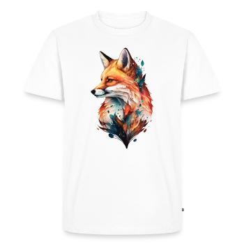 Renard Aquarelle Forêt Forêt Animal Dessin d’animaux sauvages - T-shirt Premium bio Homme - blanc - Devant - Nico (187cm)