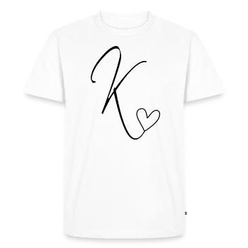 Lettre K Lettre-K Calligraphie - T-shirt Premium bio Homme - blanc - Devant - Nico (187cm)