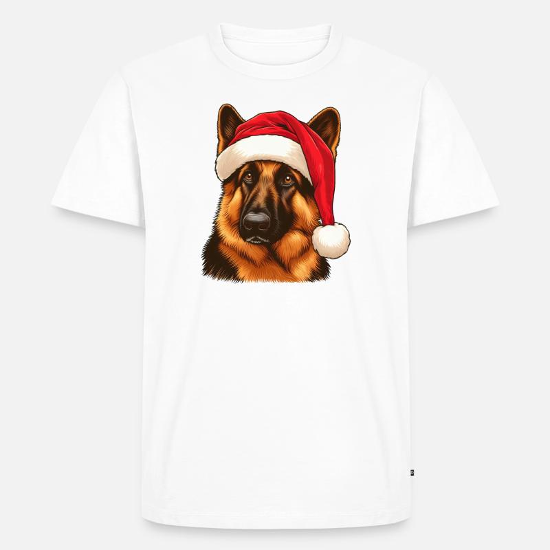Deutscher Schäferhund Heiligabend - Männer Premium Bio T-Shirt - Weiß