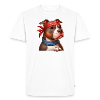 Pitbull The Karate Master - Men's Premium Organic T-Shirt - white - Front - Nico (187cm)