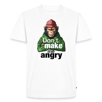Anger angry impulsive aggressive hothead rage monkey - Men's Premium Organic T-Shirt - white - Front - Nico (187cm)