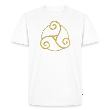 Triskele - Celtic Symbol 3 - Men's Premium Organic T-Shirt - white - Front - Nico (187cm)
