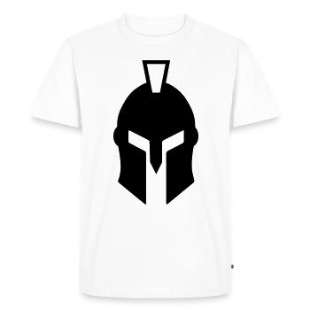 Spartan Helmet - Men's Premium Organic T-Shirt - white - Front - Nico (187cm)