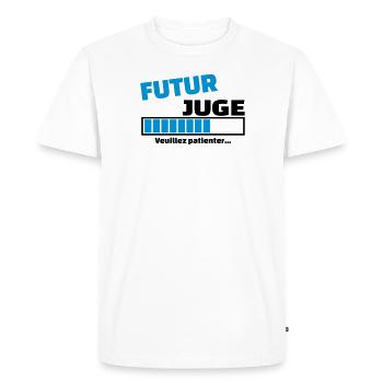 futur juge - T-shirt Premium bio Homme - blanc - Devant - Nico (187cm)