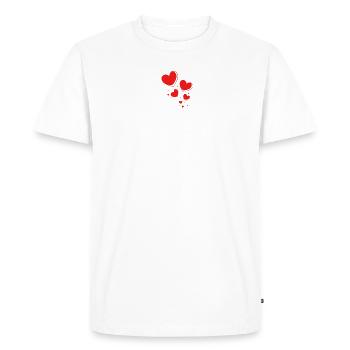 Kpop doigt coeur signes de musique coréenne Pop - T-shirt Premium bio Homme - blanc - Devant - Nico (187cm)