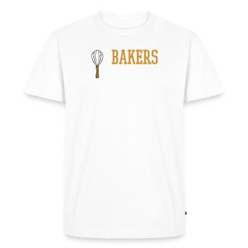 Bakers Assistant Bakery Baker Bread Buns - Men's Premium Organic T-Shirt - white - Front - Nico (187cm)