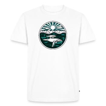 Buckelwalfamilie animaux marins mer océan soleil - T-shirt Premium bio Homme - blanc - Devant - Nico (187cm)