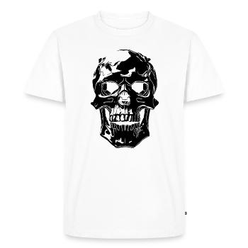 Crâne de Totenkopf Schädel - T-shirt Premium bio Homme - blanc - Devant - Nico (187cm)