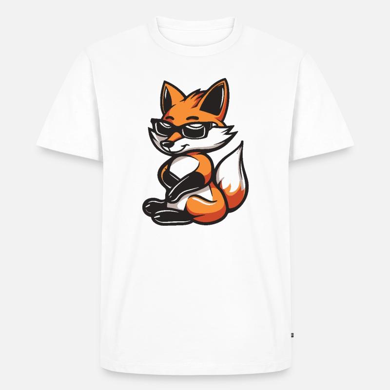 Fuchs Cool Comic - Männer Premium Bio T-Shirt - Weiß