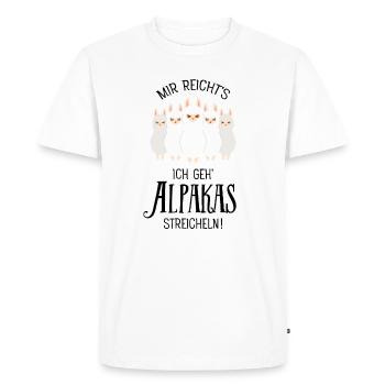 Mir Reichts Ich Geh Alpakas Streicheln - Männer Premium Bio T-Shirt - Weiß - Vorne - Nico (187cm)