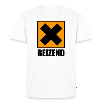 Reizend / Chemie / Gafahrensymbol - Männer Premium Bio T-Shirt - Weiß - Vorne - Nico (187cm)