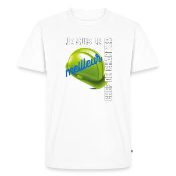 Je suis le meilleur chef de chantier - T-shirt Premium bio Homme - blanc - Devant - Nico (187cm)