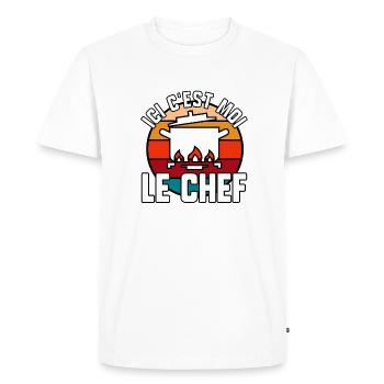 Ici c’est moi le chef - T-shirt Premium bio Homme - blanc - Devant - Nico (187cm)