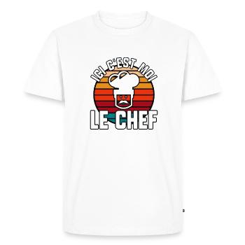 Ici c’est moi le chef - T-shirt Premium bio Homme - blanc - Devant - Nico (187cm)