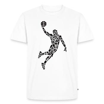 Symboles du joueur de basket-ball Joueur de basket-ball - T-shirt Premium bio Homme - blanc - Devant - Nico (187cm)