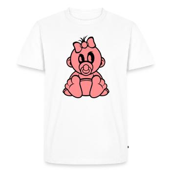 naissance fille - T-shirt Premium bio Homme - blanc - Devant - Nico (187cm)