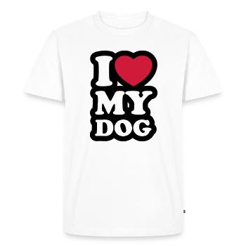 I love my dog - Men's Premium Organic T-Shirt - white - Front - Nico (187cm)
