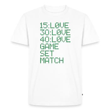 TENNIS Jeu de tennis - T-shirt Premium bio Homme - blanc - Devant - Nico (187cm)