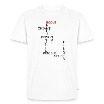 Mots fléchés - T-shirt Premium bio Homme - blanc - Devant - Nico (187cm)