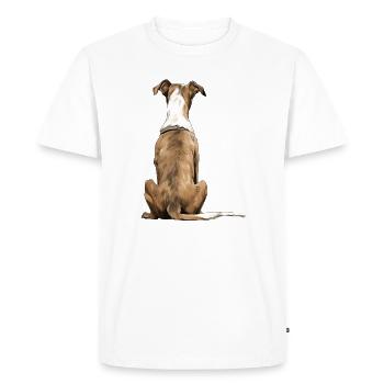 Lévrier - T-shirt Premium bio Homme - blanc - Devant - Nico (187cm)