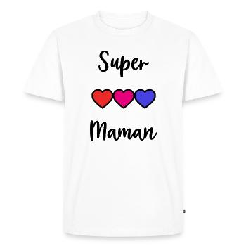 SUPER MOM - Men's Premium Organic T-Shirt - white - Front - Nico (187cm)