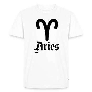 Zodiac sign logo Aries - Men's Premium Organic T-Shirt - white - Front - Nico (187cm)