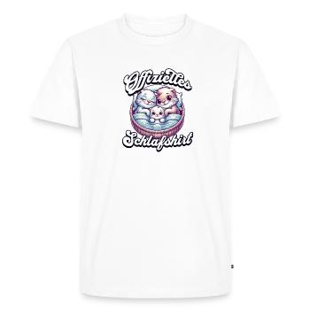 Chemise de nuit officielle Chat Famille Hommes Femmes - T-shirt Premium bio Homme - blanc - Devant - Nico (187cm)