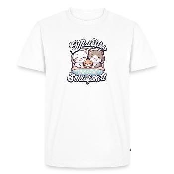 Chemise de nuit officielle Chat Famille Hommes Femmes - T-shirt Premium bio Homme - blanc - Devant - Nico (187cm)