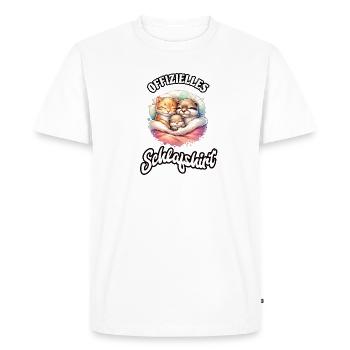 Chemise de nuit officielle Chat Famille Hommes Femmes - T-shirt Premium bio Homme - blanc - Devant - Nico (187cm)