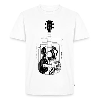 Ukulélé - T-shirt Premium bio Homme - blanc - Devant - Nico (187cm)