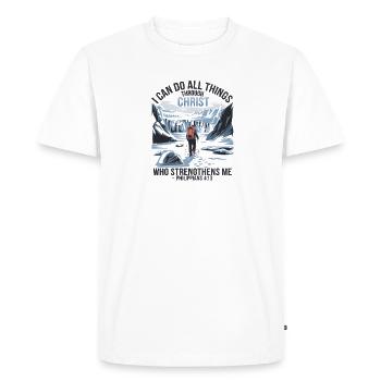 La force par le Christ Philippiens 4:13 - T-shirt Premium bio Homme - blanc - Devant - Nico (187cm)