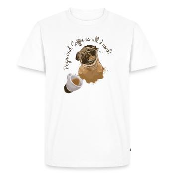 Les seins et le café sont tout ce dont j’ai besoin - T-shirt Premium bio Homme - blanc - Devant - Nico (187cm)