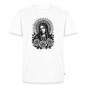 Dark Mary with Rosary - Men's Premium Organic T-Shirt - white - Front - Nico (187cm)
