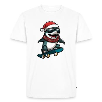 Shark Christmas Funny - Men's Premium Organic T-Shirt - white - Front - Nico (187cm)