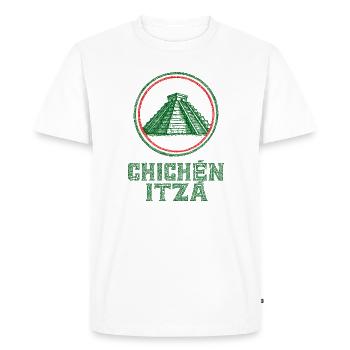 Drapeau du temple de Chichen Itza Mexique - T-shirt Premium bio Homme - blanc - Devant - Nico (187cm)