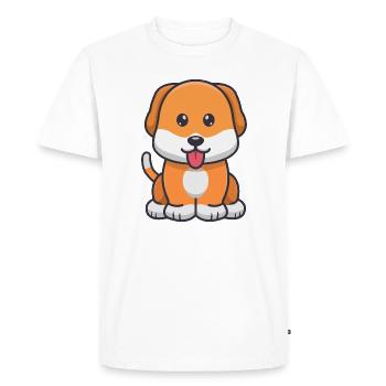 Chien mignon - T-shirt Premium bio Homme - blanc - Devant - Nico (187cm)