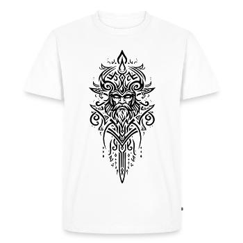 motif viking tribal puissant, symbole de force - T-shirt Premium bio Homme - blanc - Devant - Nico (187cm)