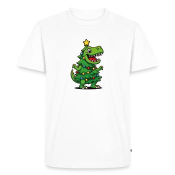 Tree Rex – Noël drôle de dinosaure - T-shirt Premium bio Homme - blanc - Devant - Nico (187cm)