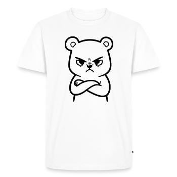 Illustration de bande dessinée d’un ours en colère - T-shirt Premium bio Homme - blanc - Devant - Nico (187cm)