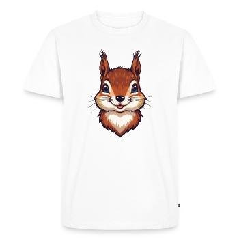 Tête d’écureuil mignonne - T-shirt Premium bio Homme - blanc - Devant - Nico (187cm)