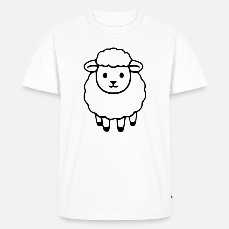 Schaf Schäfchen Lamm - Männer Premium Bio T-Shirt - Weiß