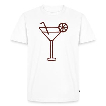 Art de lignes de cocktail minimaliste - T-shirt Premium bio Homme - blanc - Devant - Nico (187cm)