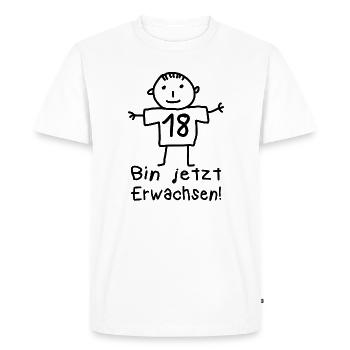 Bonhomme bâton de 18 ans d’âge - T-shirt Premium bio Homme - blanc - Devant - Nico (187cm)