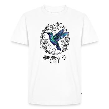Colibri géométrique en couleur, jeu artistique - T-shirt Premium bio Homme - blanc - Devant - Nico (187cm)