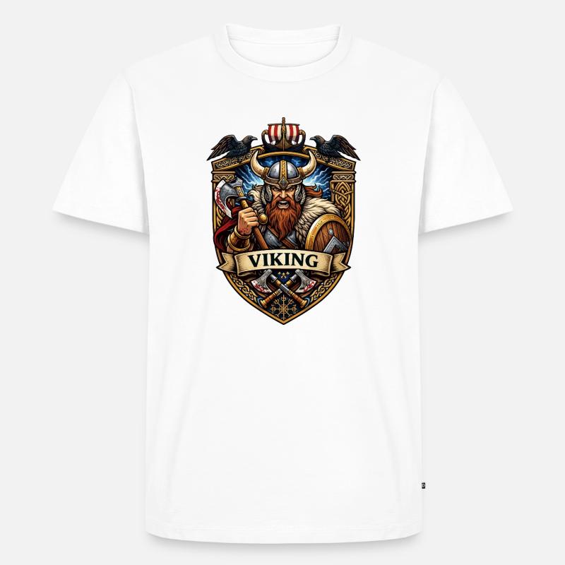 Vikinger Krieger Schildemblem - Männer Premium Bio T-Shirt - Weiß