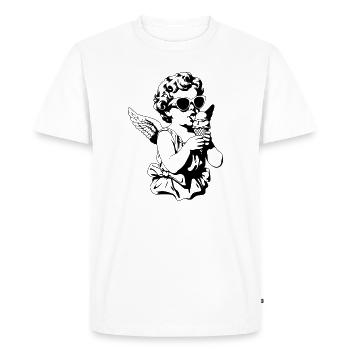 Un chérubin cool avec lunettes de soleil et glace - T-shirt Premium bio Homme - blanc - Devant - Nico (187cm)