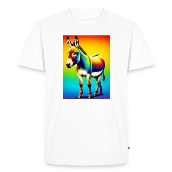 Mule âne - T-shirt Premium bio Homme - blanc - Devant - Nico (187cm)