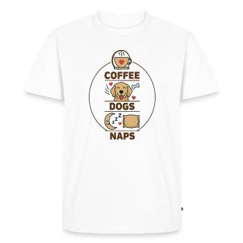 Duo de siestes Coffee Dogs - T-shirt Premium bio Homme - blanc - Devant - Nico (187cm)