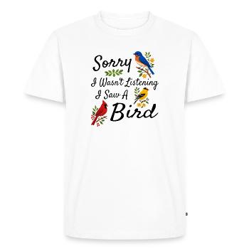 Passion Birds Humor Gift Ornithology - Men's Premium Organic T-Shirt - white - Front - Nico (187cm)